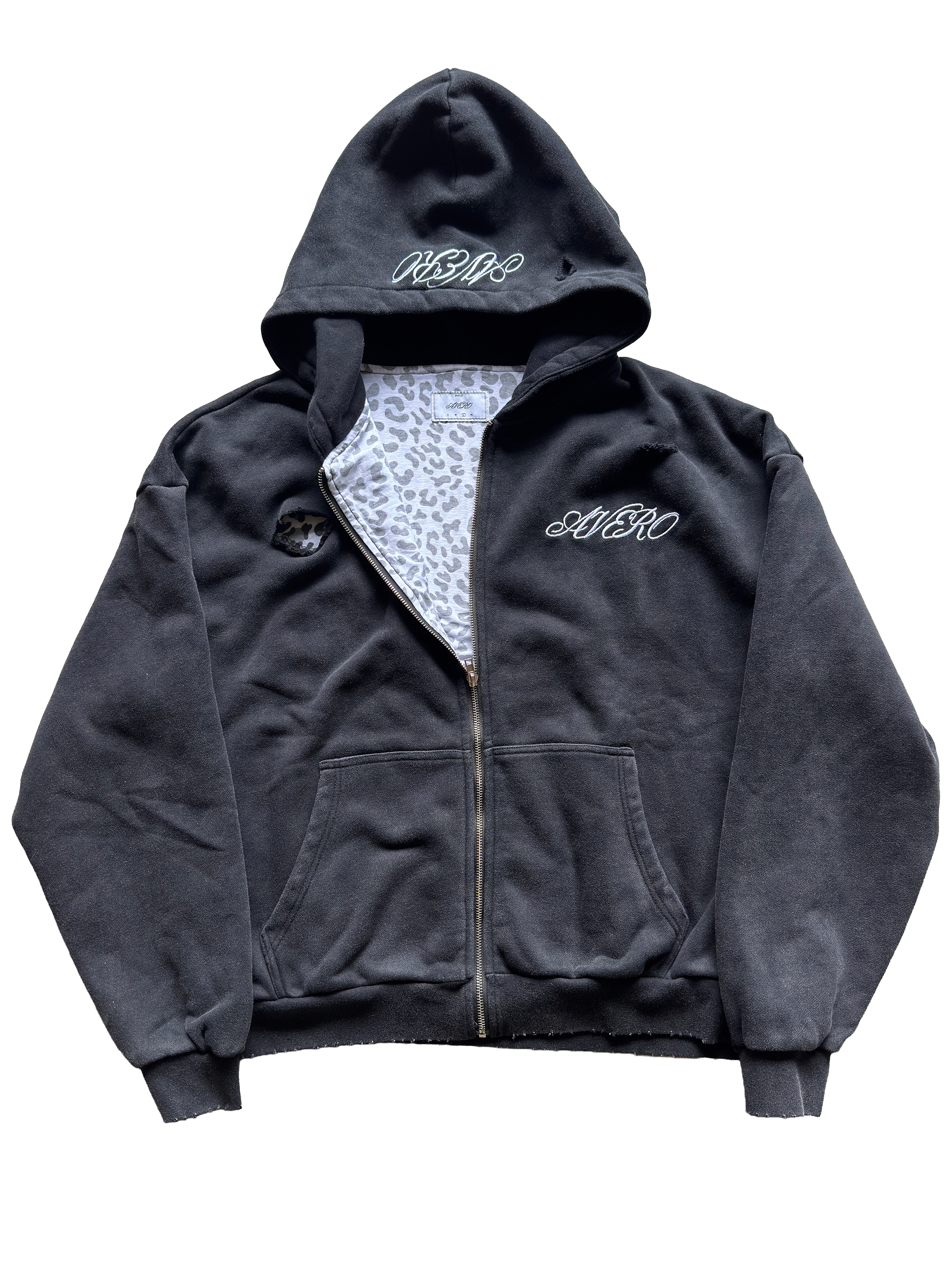AVERO snow leopard zip